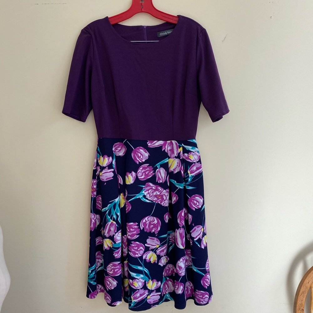 Oxiuly floral dress purple large